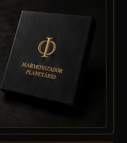 Caixa de apresentação premium do Cartão Harmonizador Planetário